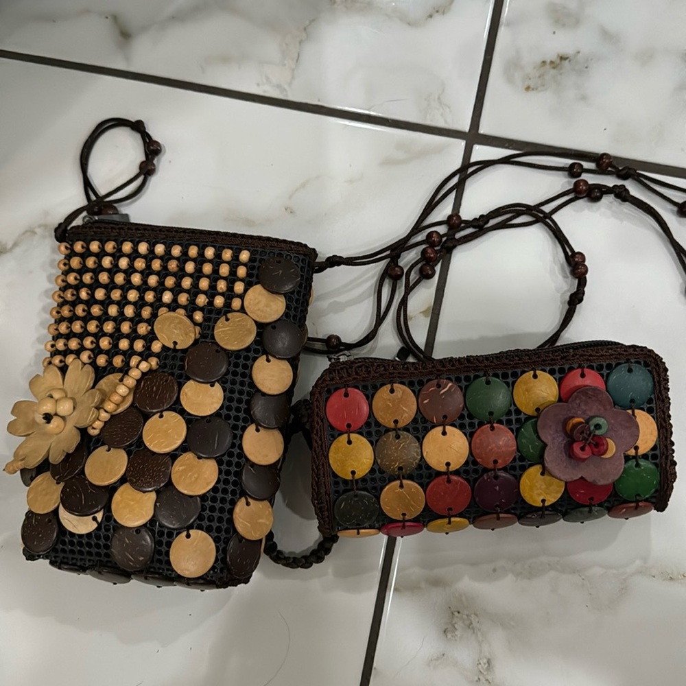 Two Panamanian purses authentic from the beach